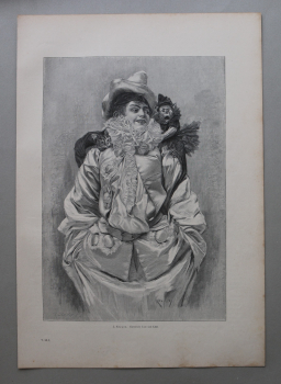 Wood Engraving J Koppay 1885-1890 Carneval fun and misery